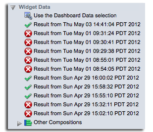 Widget Data section