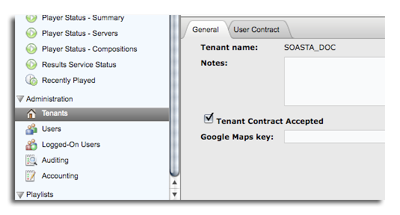 Tenant, General tab