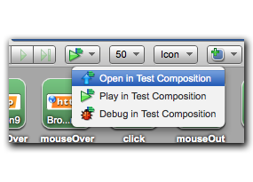 Open in Test Composition command