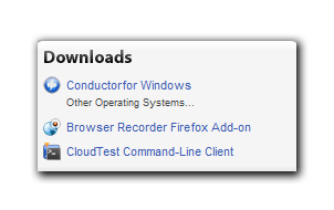 Downloads section of Welcome page