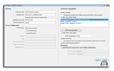 Conductor Setup screen, Configuration