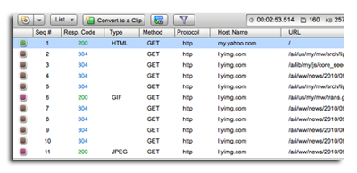 Recording Editor list view