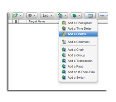 Clip Editor, Add drop-down menu