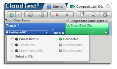 Location drop-down in TouchTest