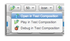 Open in Test Composition command