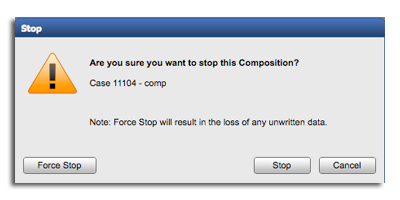 Stop dialog box