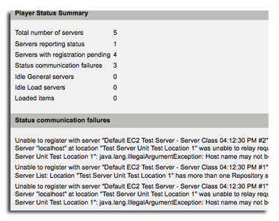 Player Status - Summary  detail view