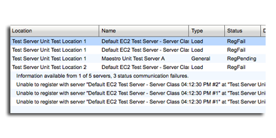 Player Status - Servers detail view
