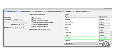 Composition Editor, logging properties