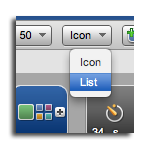 List view/Icon view toggle button