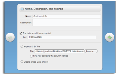Seed Data wizard, Name, Description, and Method
